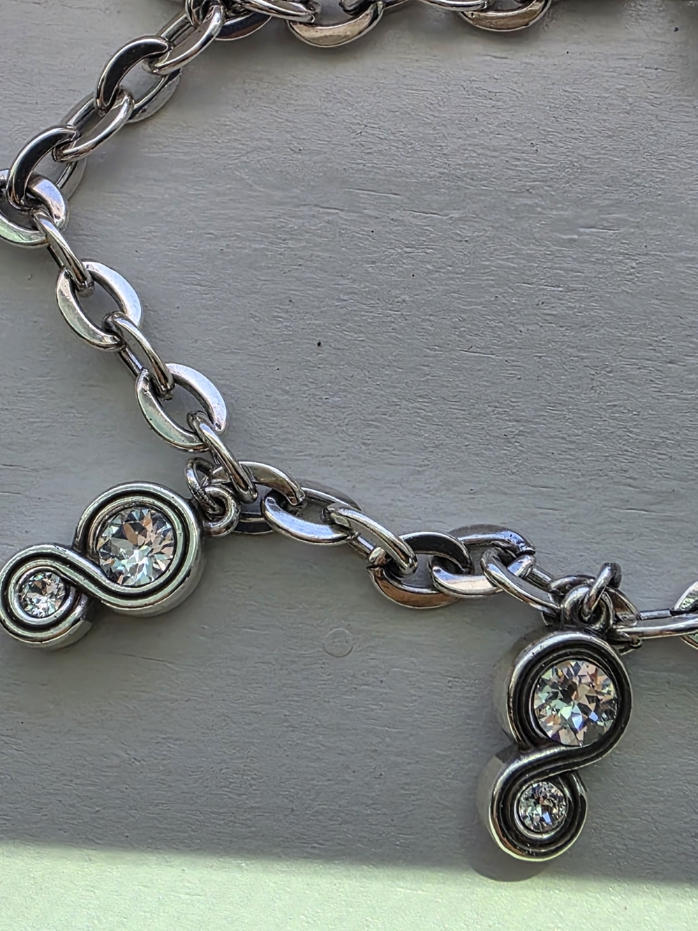 Brighton Jewelry INFINITY SPARKLE Crystal Silver Charm Dressy Bracelet new$58 - Picture 2 of 5